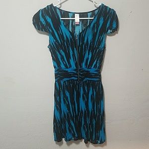 Blue and black dress